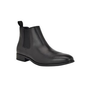 CALVIN KLEIN Mens Black Heel Pull-Tab Donto Round Toe Block Heel Chelsea Boot 13